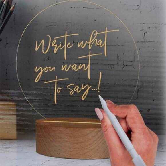 Round Write On LED Desk Lamp; Write Your Message on This Lamp; Comes with USB - Picture 1 of 5